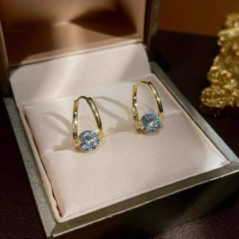 925 Golden Irregular Twisted Hoop Earrings, Valentine's Day Gift